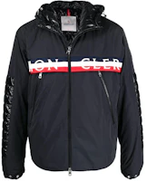 Moncler SS21 Black Logo Striped Down Jacket with Hood. 1B50A0054A91998 Moncler SS21 Black Logo Striped Down Jacket with Hood. 1B50A0054A91998