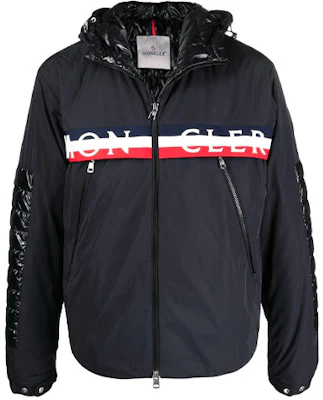 Moncler SS21 Black Logo Striped Down Jacket with Hood. 1B50A0054A91998 Order Moncler SS21 Black Logo Striped Down Jacket with Hood. 1B50A0054A91998