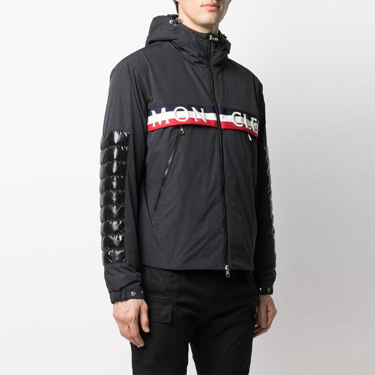 Moncler SS21 Black Logo Striped Down Jacket with Hood. 1B50A0054A91998 圖 4