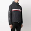 Shop Moncler SS21 Black Logo Striped Down Jacket with Hood. 1B50A0054A91998