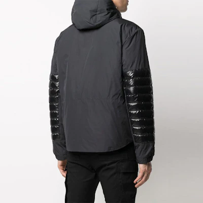Moncler SS21 Black Logo Striped Down Jacket with Hood. 1B50A0054A91998 Purchase Moncler SS21 Black Logo Striped Down Jacket with Hood. 1B50A0054A91998