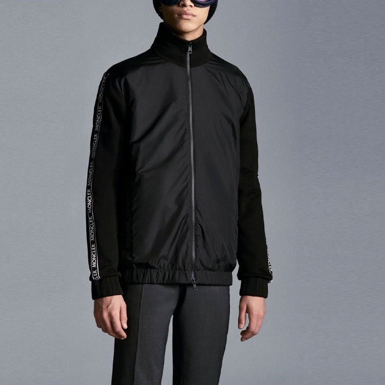 Purchase Moncler SS21 黑色羅紋織立領運動外套. G20918G00028809KR999