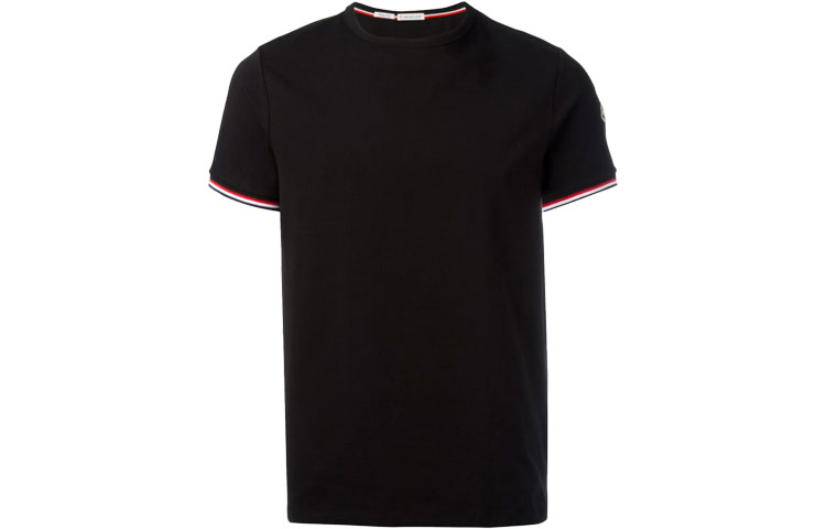 Order Moncler SS21 Kaos Hitam Lengan Pendek dengan Logo Patch. 802000000000000