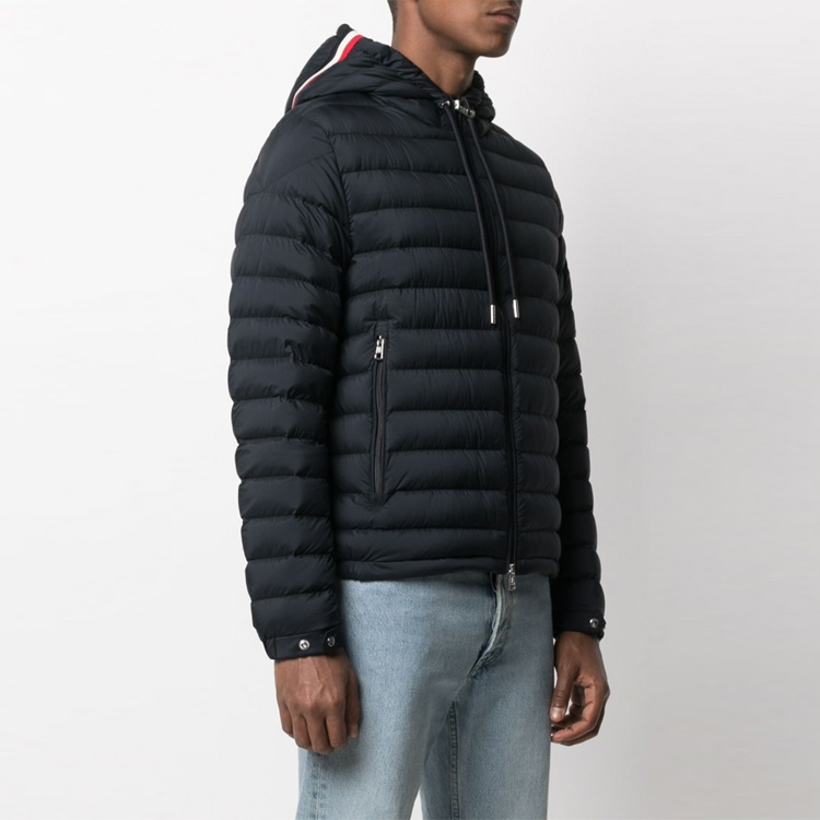 Moncler SS21 Blue Down Jacket with Logo Patch and Quilted Hood. 1A50A0053333776 圖 4