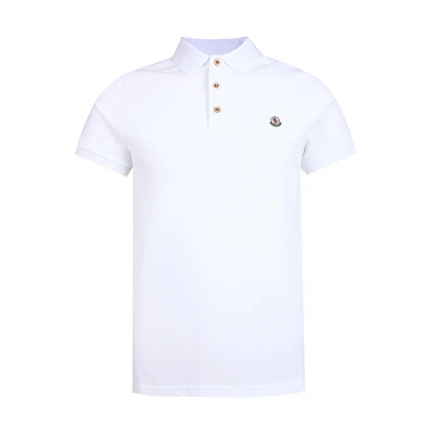 Moncler SS21 Cotton Short Sleeve Polo Shirt - White. 8A7070084556001