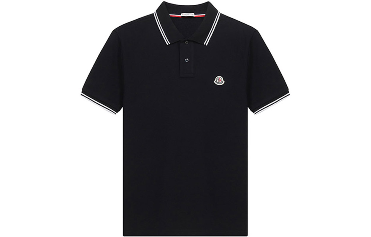 Moncler SS21 Cotton Short Sleeve Polo Shirt Dark Blue. 8A7060084556773