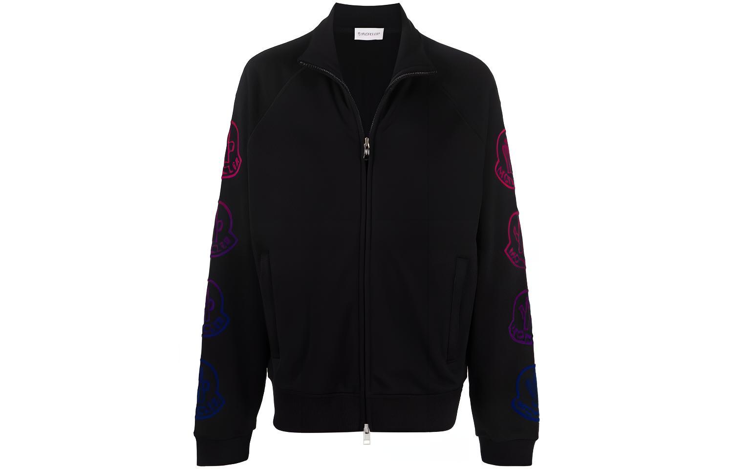 Moncler SS21 Fitted Zip-Up Logo Jacket Black G20918G00047899FL999