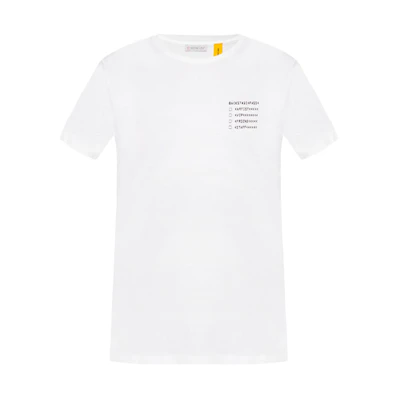 Moncler SS21 Genius Logo Print Crewneck T-Shirt White D209U80020508391Q001