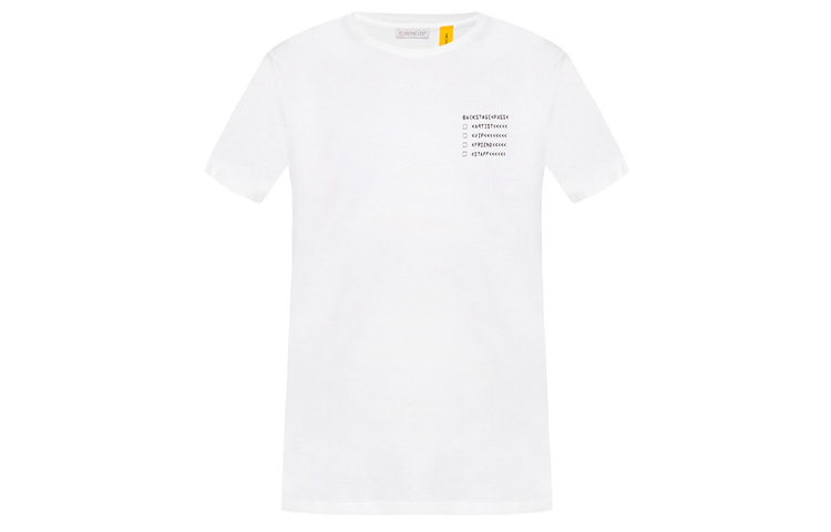 Order Moncler SS21 Genius Logo Print Crewneck T-Shirt White D209U80020508391Q001