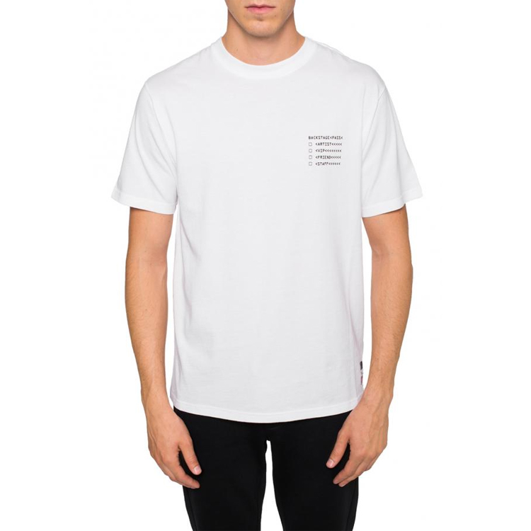 Shop Moncler SS21 Genius Logo Print Crewneck T-Shirt White D209U80020508391Q001