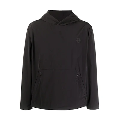 Moncler SS21 Hoodie with Front Logo Patch - Black G10911B7320053791999