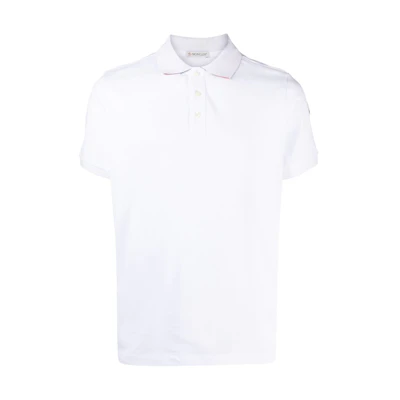 Moncler SS21 Logo Loose Fit Short Sleeve Polo Shirt White G10918A7051084556