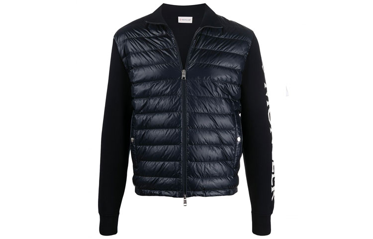 Moncler SS21 Logo Print Knitted Down Jacket for Men 9B52100V9059742