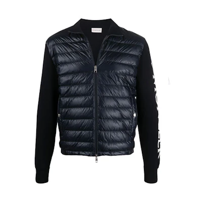 Moncler SS21 Logo Print Knitted Down Jacket for Men 9B52100V9059742