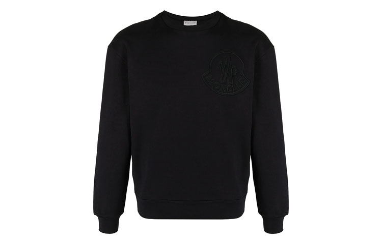 Moncler SS21 Logo Sweatshirt Deep Blue 0918G7A610809LA778