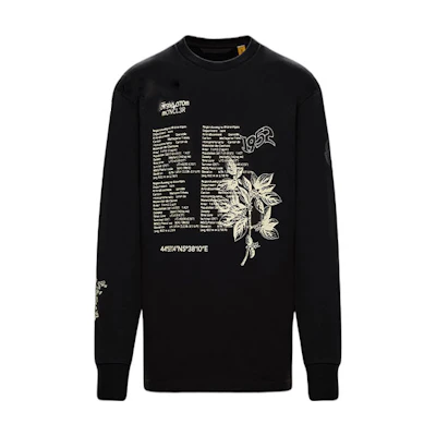 Moncler SS21 N°2 Ribbed Crewneck Long Sleeve Tee Black 0928D7071083927999