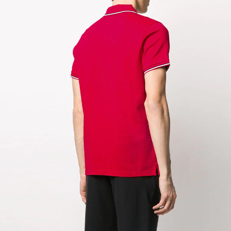 Purchase Moncler SS21 紅色條紋短袖徽標POLO衫 8A7030084556455