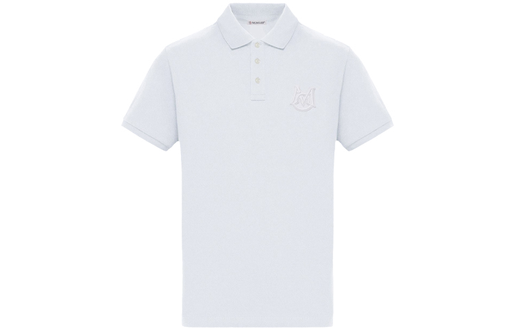 Moncler SS21 White Logo Casual Short Sleeve Polo Shirt 0918A7290084556001