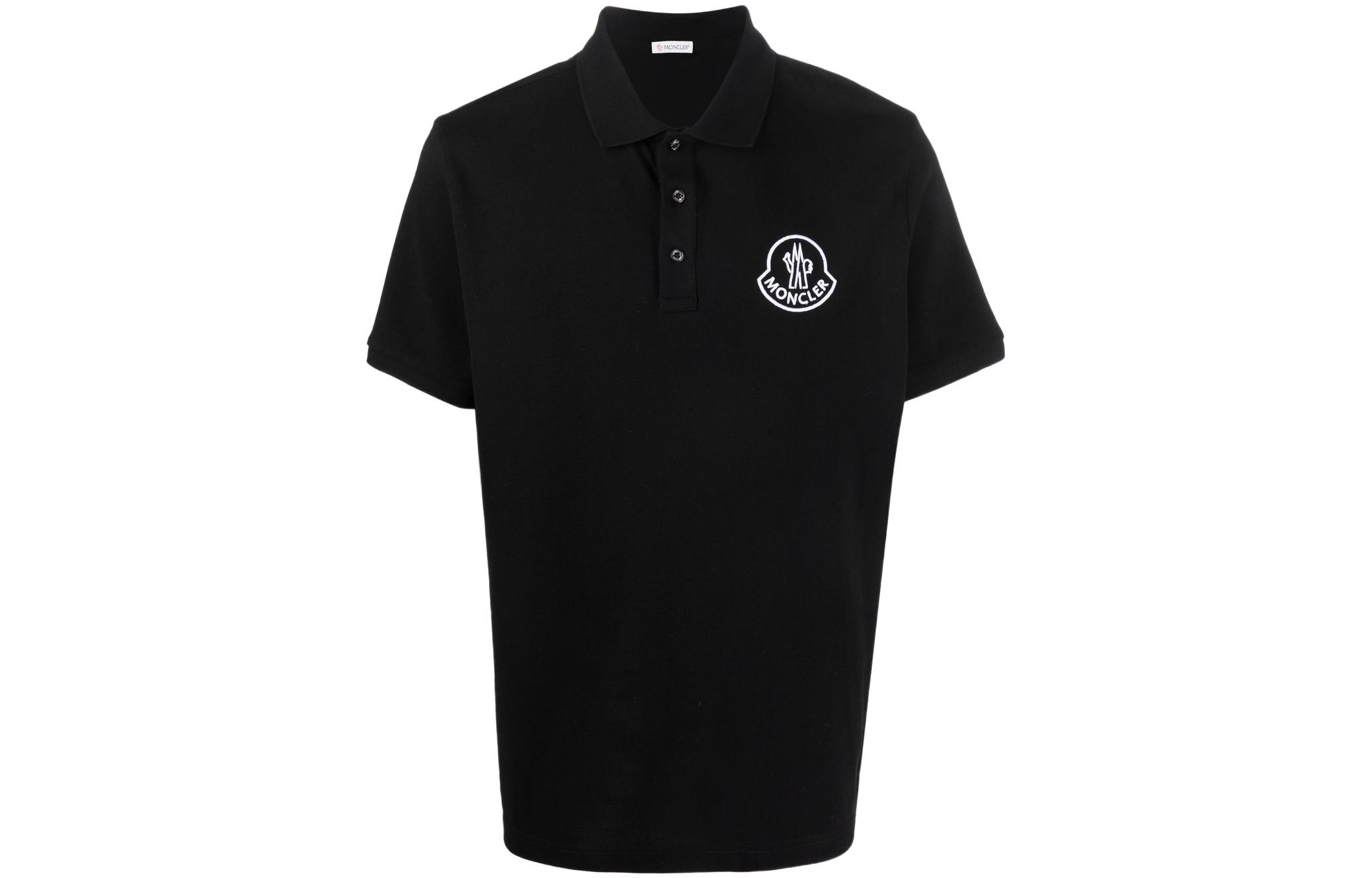 Order Moncler SS22 黑色珠母鈕扣純棉POLO衫 H10918A0000484556999