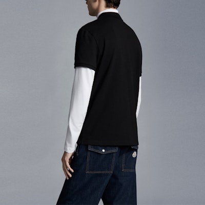 Moncler SS22 黑色珠母鈕扣純棉POLO衫 H10918A0000484556999 Shop Moncler SS22 黑色珠母鈕扣純棉POLO衫 H10918A0000484556999