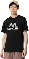 Moncler SS22 Baju Hitam Crewneck dengan Rekaan Cetakan Logo. H10918C00038829H8999 1