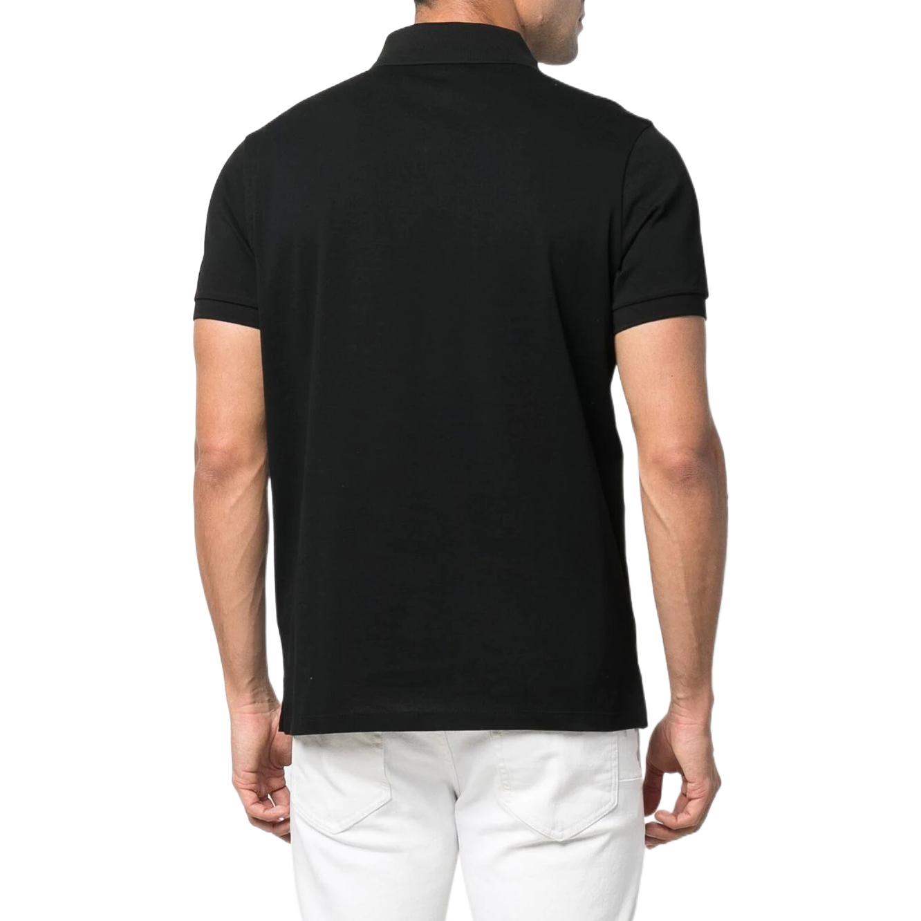 Shop Moncler SS22 黑色刺繡Logo短袖POLO衫。 H10918A0002484673999