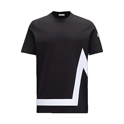 Moncler SS22 Black Logo Print Crewneck Short Sleeve T-Shirt. H20918C000018390T999