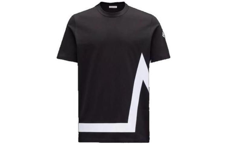 Order Moncler SS22 Camiseta Negra de Manga Corta con Logo Estampado. H20918C000018390T999