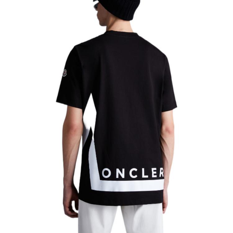 Purchase Moncler SS22 Camiseta Negra de Manga Corta con Logo Estampado. H20918C000018390T999