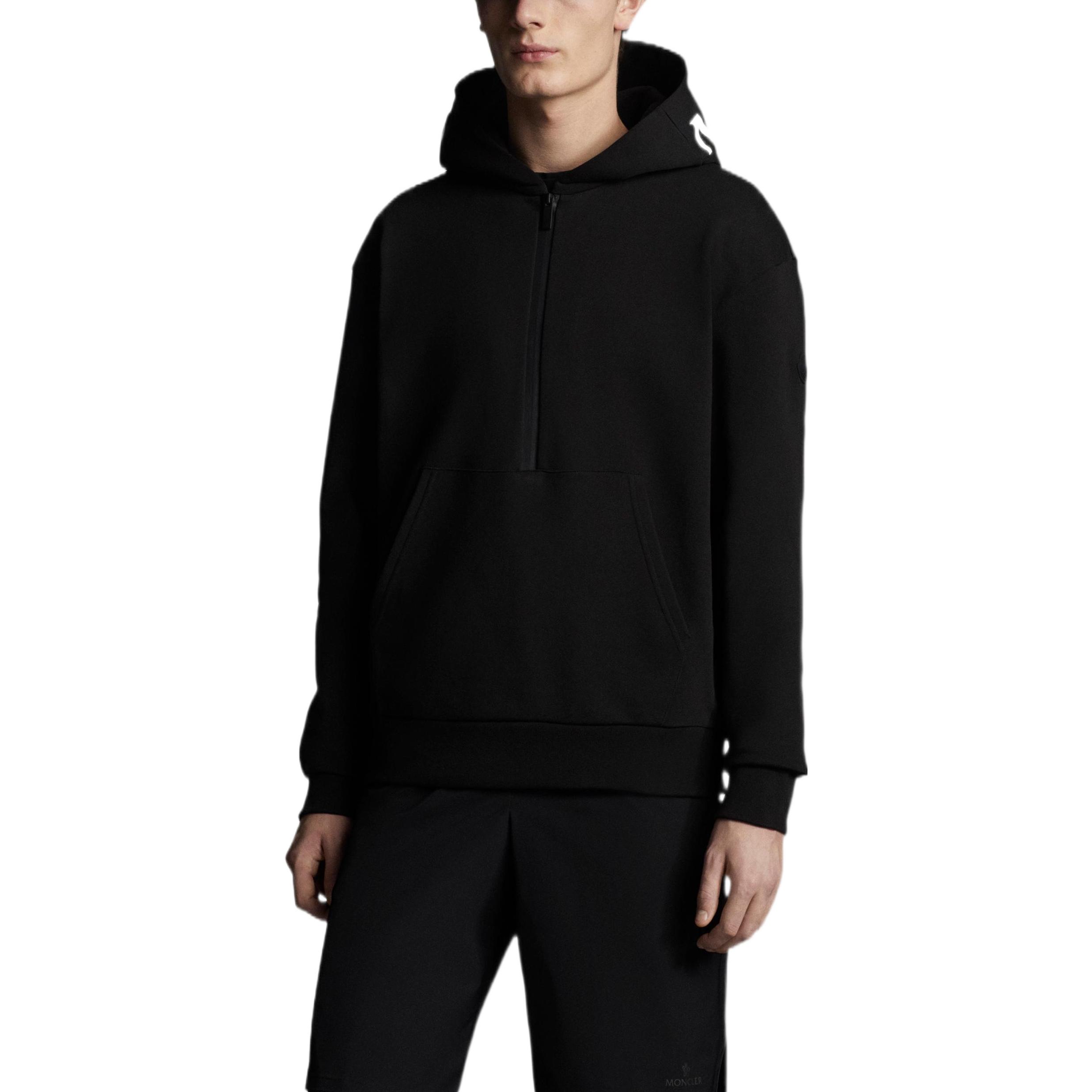 Moncler SS22  Black Logo Print Long Sleeve Hoodie Jacket H10918G000368098U999 圖 3