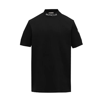 Moncler SS22 Black Logo Print Short-Sleeve T-Shirt. H20918C000408390T999