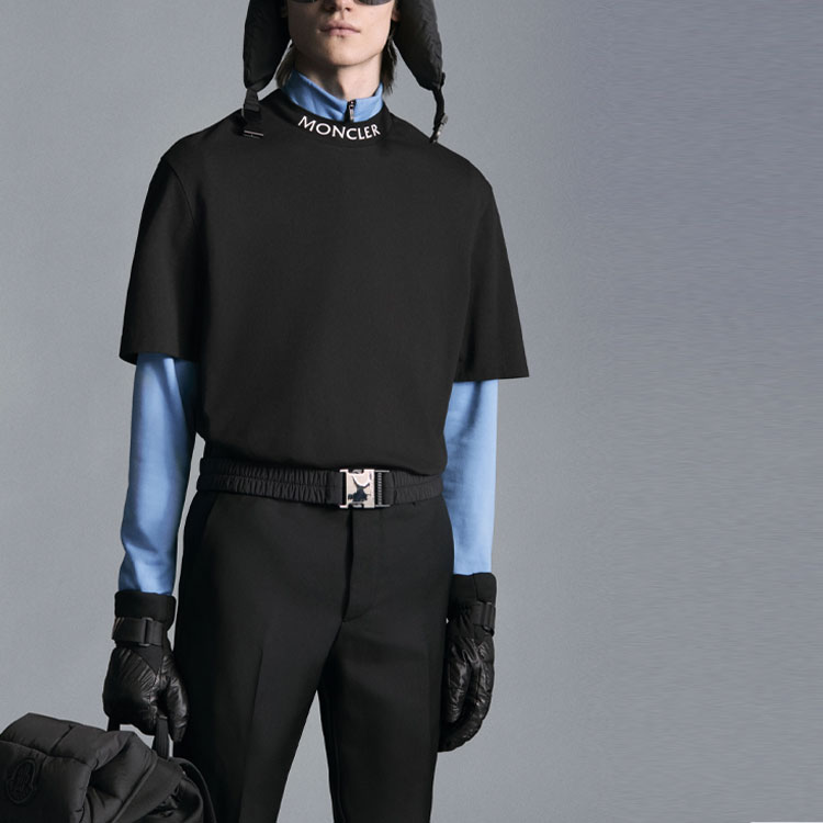 Purchase Moncler SS22 黑色短袖T恤 印花Logo. H20918C000408390T999