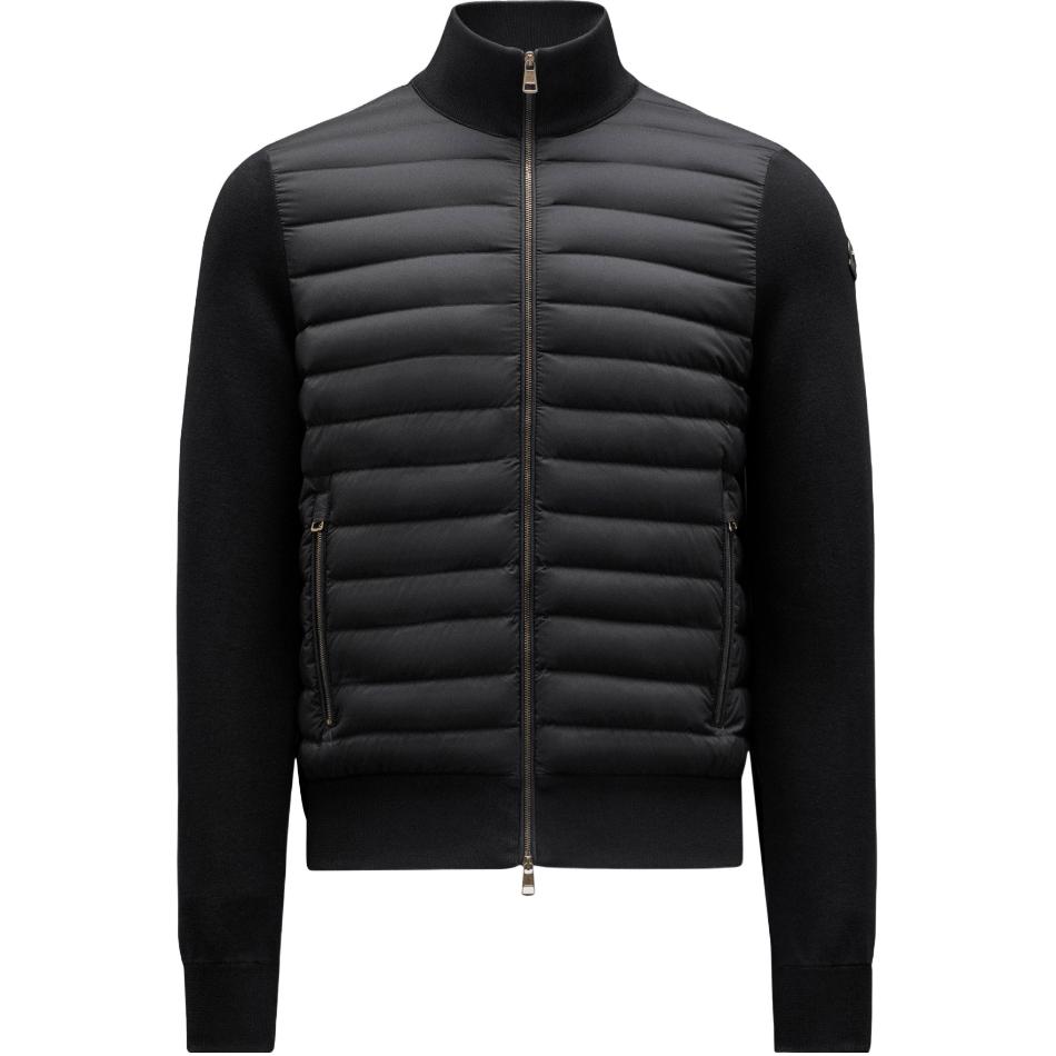 Buy Moncler SS22  Black Puffer Jacket Winter Solid Color Zip-Up. H10919B00008V9100999