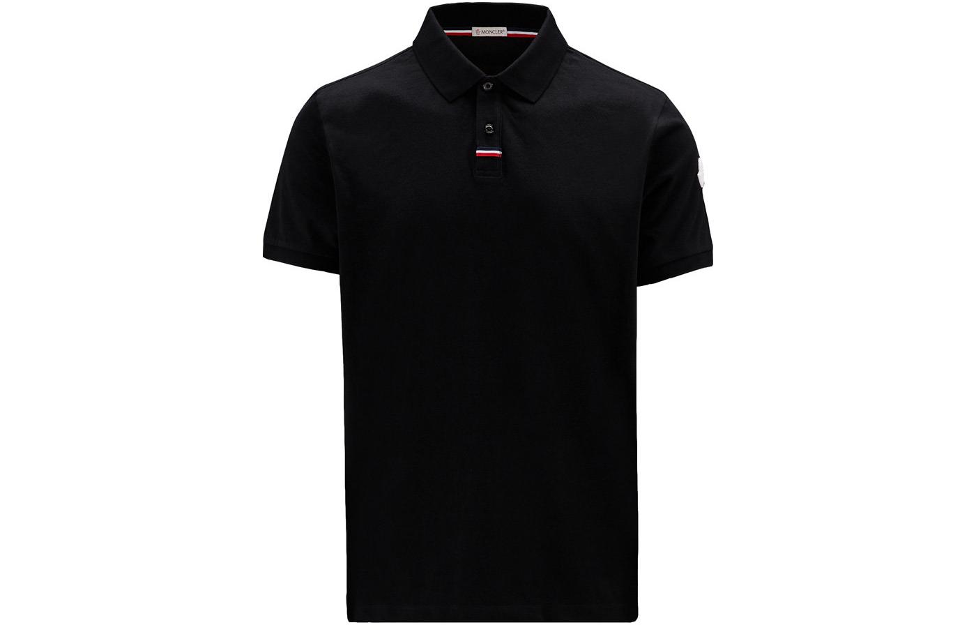 Moncler SS22  Black Solid Logo Patch Polo Shirt. H10918A00022899P0999 圖 2