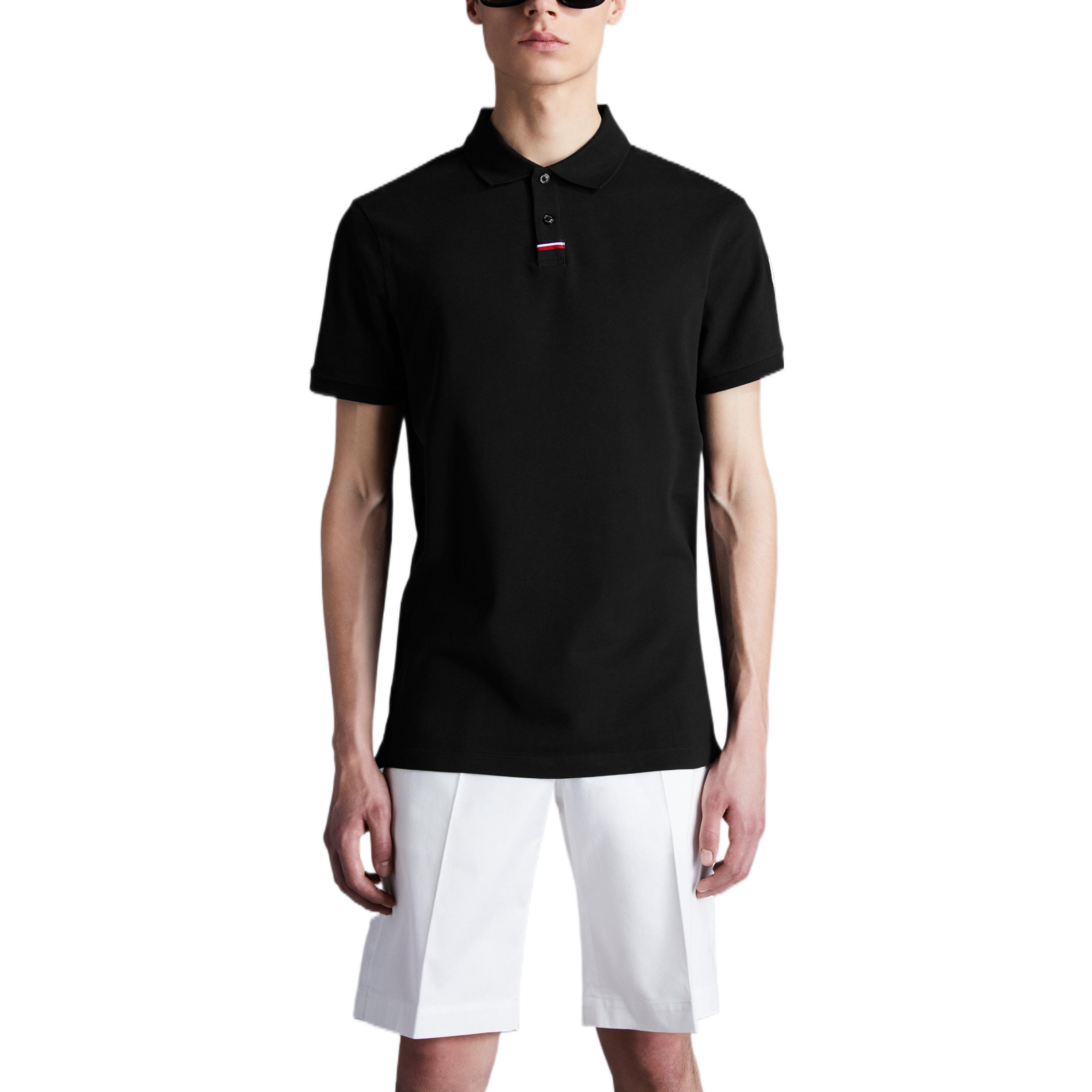 Moncler SS22  Black Solid Logo Patch Polo Shirt. H10918A00022899P0999 圖 3