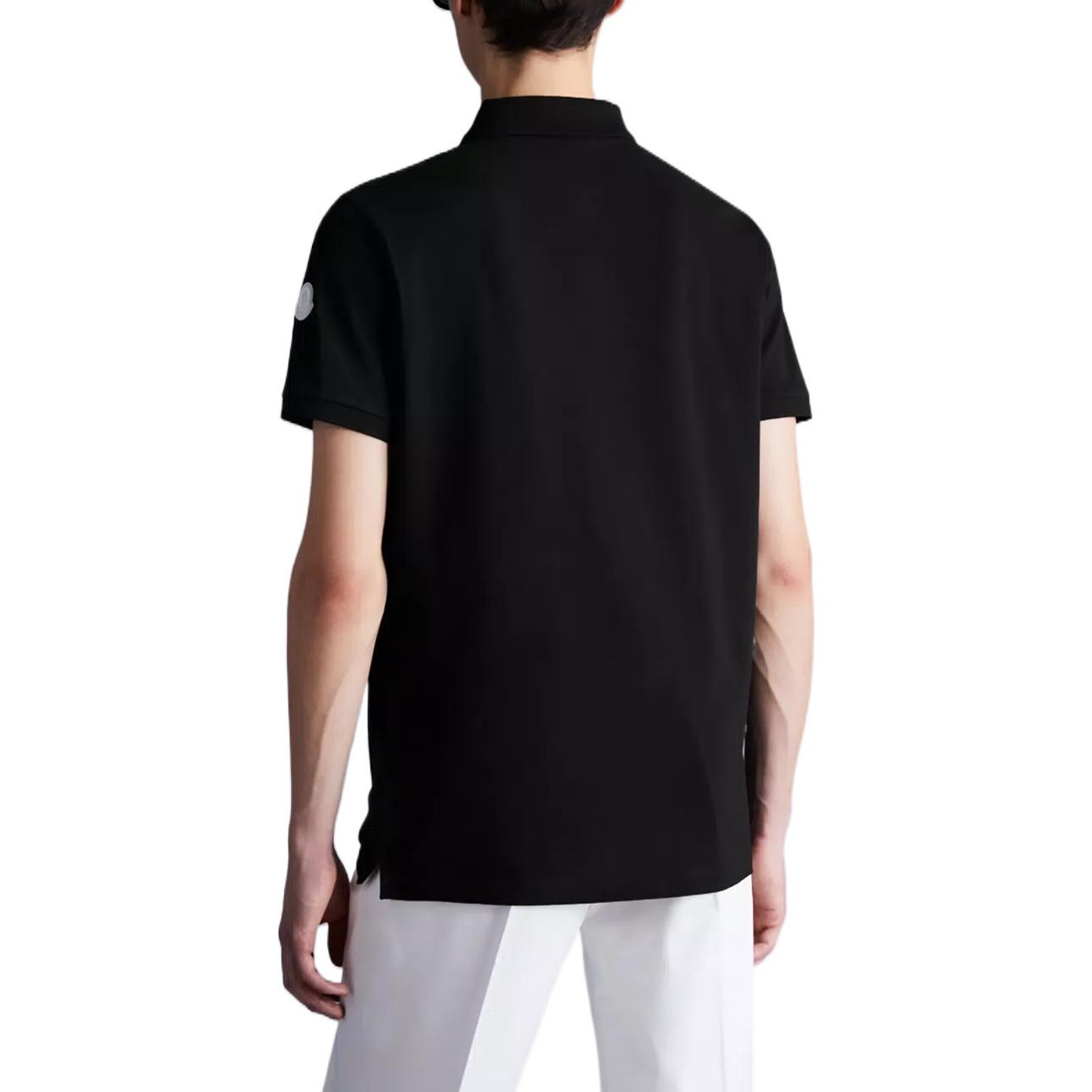 Moncler SS22  Black Solid Logo Patch Polo Shirt. H10918A00022899P0999 圖 4