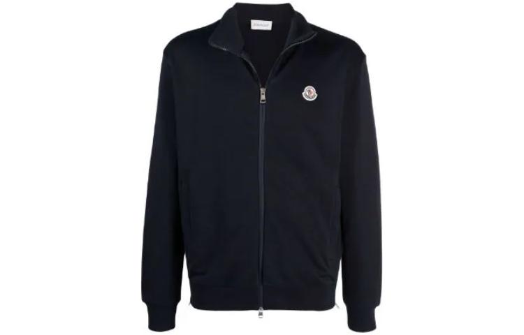 Moncler SS22  Black Solid Zip-Up Jacket with Chest Print. G20918G00036809KR778