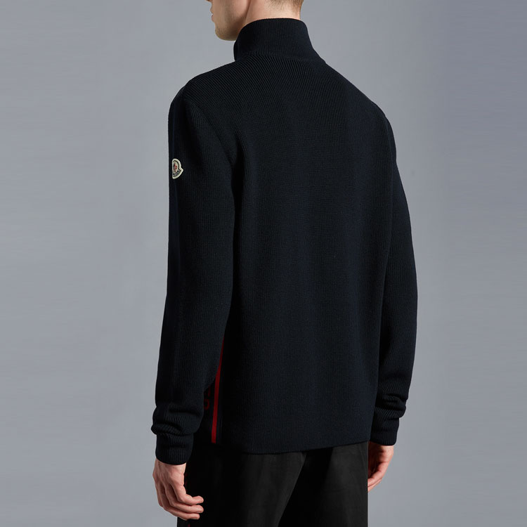 Purchase 몽클레르 SS22 블루 니트 가디건 패치 로고 및 지퍼. H20919B00007M1131769