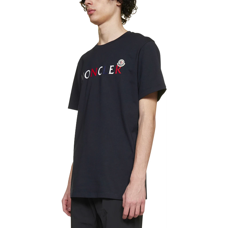 Moncler SS22  Blue Letter Print Short Sleeve T-Shirt 8C000438390T778 圖 6