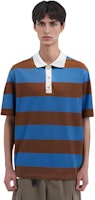 Moncler SS22 Polo Azul de Manga Corta con Rayas y Logo a Color. H10918A00016899NN706 Details for Moncler SS22 Polo Azul de Manga Corta con Rayas y Logo a Color. H10918A00016899NN706