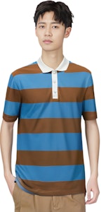 Moncler SS22 藍色拼接條紋徽標印花短袖POLO衫 H10918A00016899NN706 Sizing Moncler SS22 藍色拼接條紋徽標印花短袖POLO衫 H10918A00016899NN706