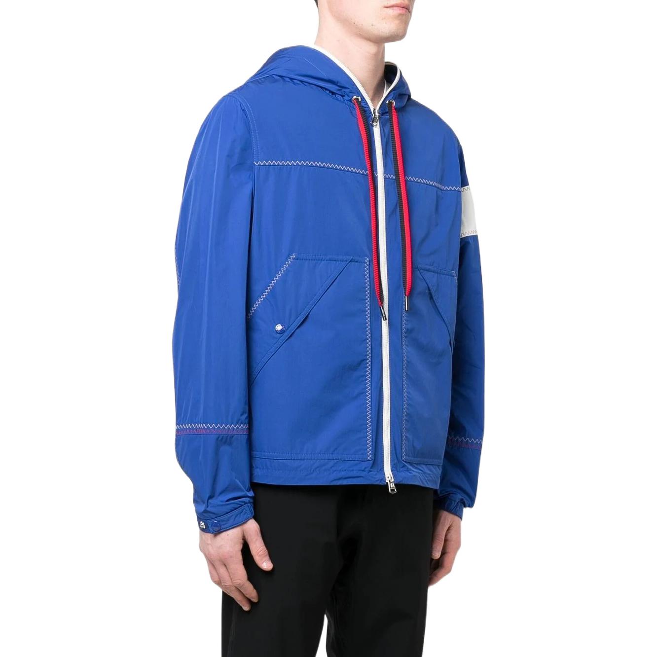 Shop Moncler SS22  Contrast Stitch Hooded Long Sleeve Jacket. H10911A0014254A91754