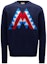 Buy 몽클레르 SS22 그래픽 디자인 크루넥 풀오버 스웨터 네이비 블루. H20919C00008M2024769