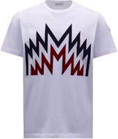 Order モンクレール SS22 ジオメトリックプリント クルーネックTシャツ オプティカルホワイト H20918C000068390T001