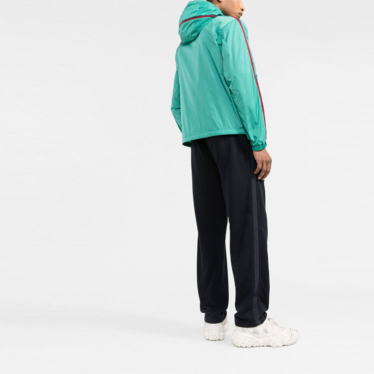 Shop 몽클레르 SS22 그린 로고 패치 집업 후디 재킷. H10911A000856835283S