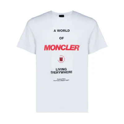 Moncler SS22 Logo Print Casual Short Sleeve T-Shirt. 8C00024829H8001