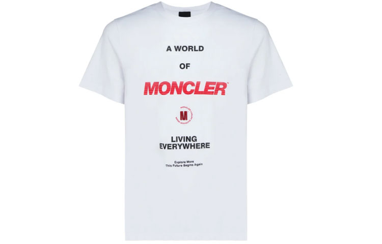 Order Moncler SS22 Kemeja-T Cetakan Logo Lengan Pendek Kasual. 8C00024829H8001