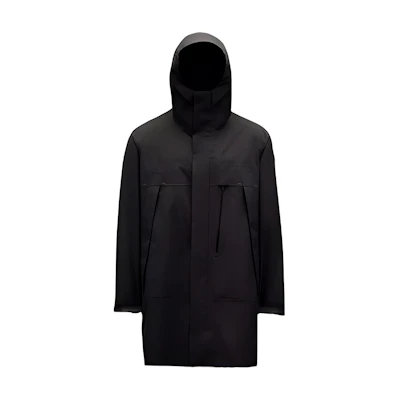 Moncler SS22 Long Trench Coat Solid Color Black H10911C000135957C999