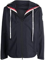 Moncler SS22 Navy Colorblock Striped Drawstring Zip Jacket. H10911A0016154A9174S Moncler SS22 Navy Colorblock Striped Drawstring Zip Jacket. H10911A0016154A9174S