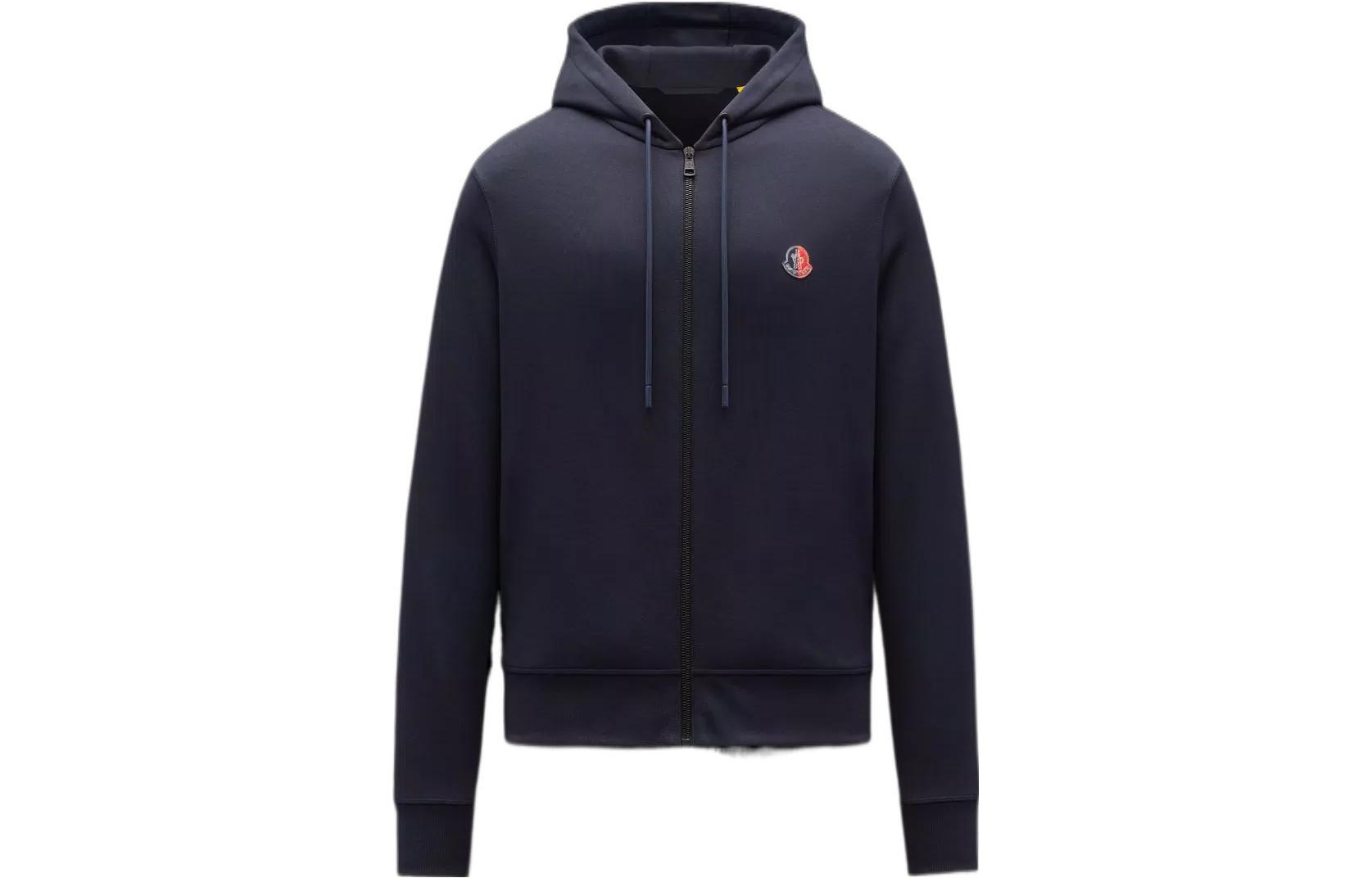 Moncler SS22  Navy Logo Hoodie Zip Pullover Jacket. H10928G000068098U778